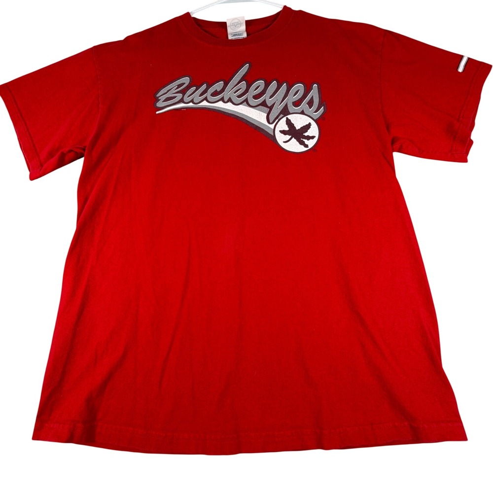 Ohio State Buckeyes T Shirt Mens Large Red Delta Magnum Weight Tee Vintage